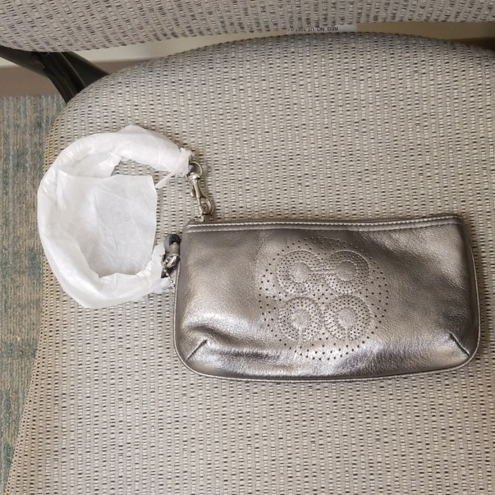 Coach Audrey Metallic LeatherWristlet